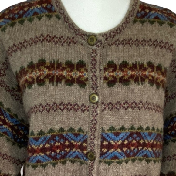item & co Womens Wool Knit Button Up Outdoor Cottage Cabin Cardigan. Sz M - Picture 2 of 16